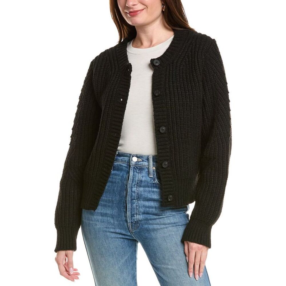Color Block Womens  Cardigan, Black